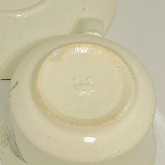 Vintage Hops Teacup & Saucer Botanical Gold Rim Royal Worcester Hop Mathon Green - Picture 4 of 7